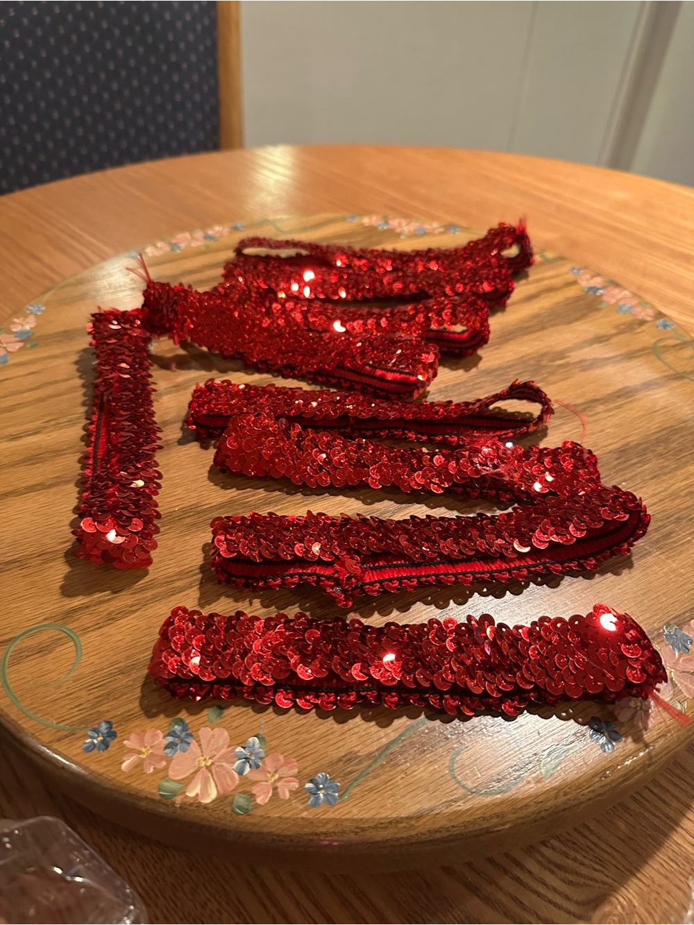 10 Red Sequin Trim Ribbon - Sparkling Craft Trim
